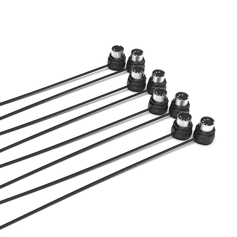 C M E MIDI Cable 4-Pack - 2FT / 60cm, 5-pin DIN, Low-Profile - Mirrored 45-Degree Angled Ultra-Thin Plugs for Compact Spaces - Ideal for MIDI Interface, Pedalboard, Keyboard - Image 1